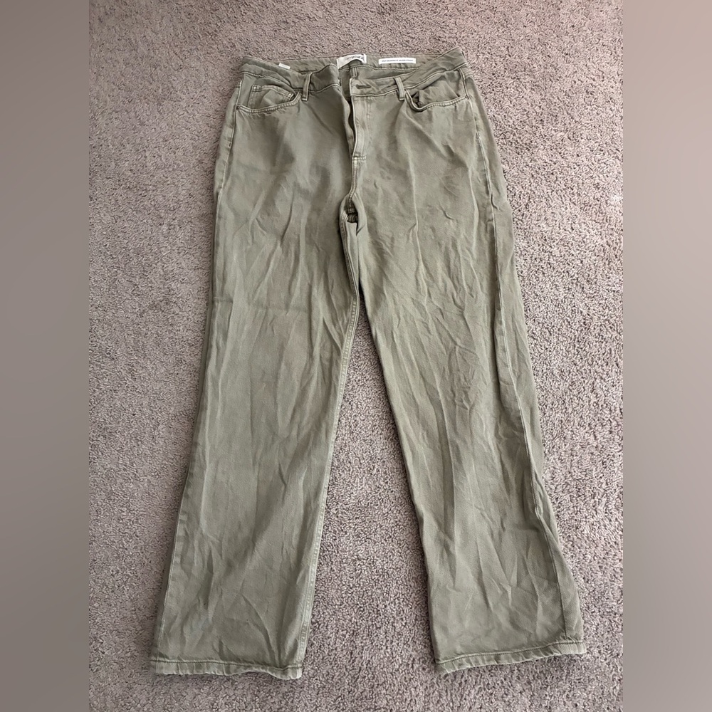 Dynamite Khaki Wide Leg Jeans
